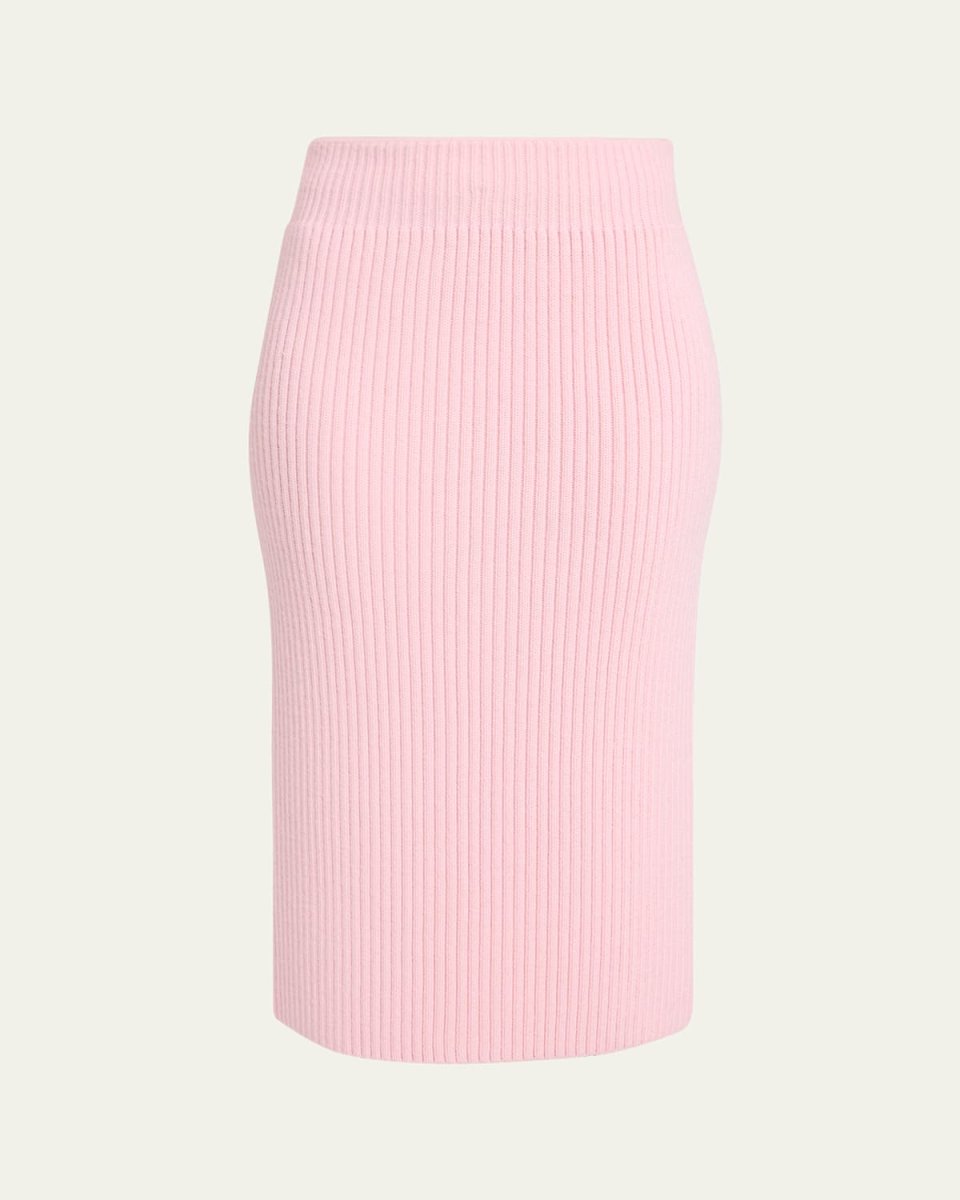 Ribbed Knit Midi Skirt